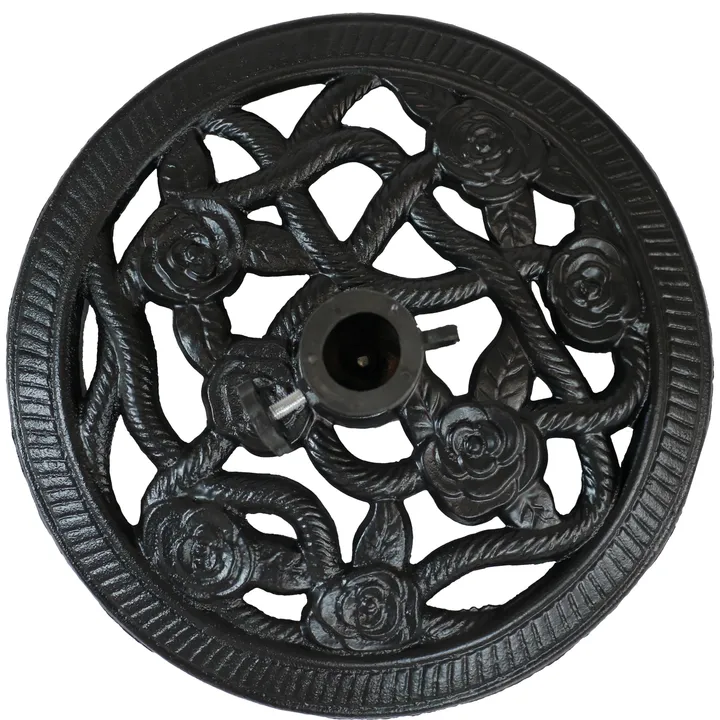 Sunnydaze Patio Umbrella Base for Market Umbrella - Round Rose Blossom