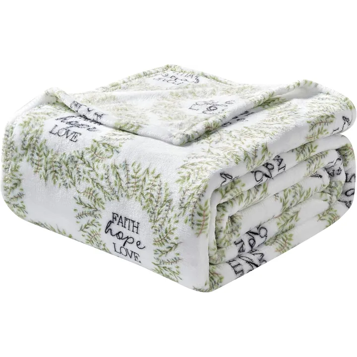 Decor & More LLC Faith Hope Love Home Decor Oversized Luxe Plush Throw Blanket