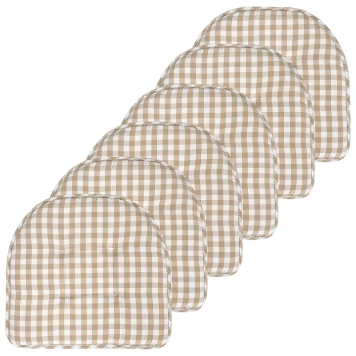 Sweet Home Collections Checkered Buffalo Check U Shaped Memory Foam Chair Cushions
