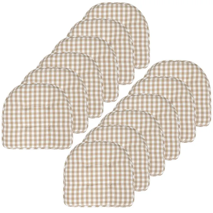 Sweet Home Collections Checkered Buffalo Check U Shaped Memory Foam Chair Cushions