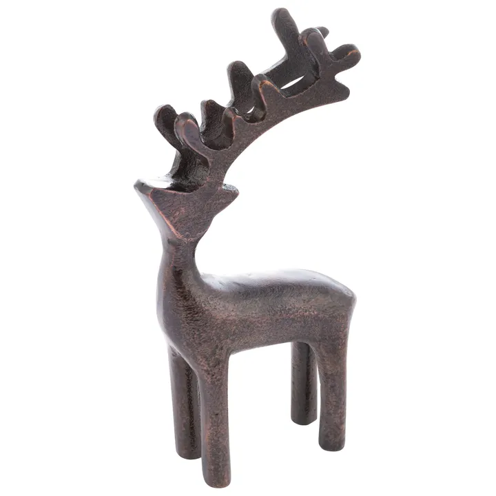 Karma Large Espresso Metal Reindeer Statue