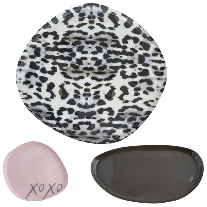 Karma Leopard Enamel Tray Set