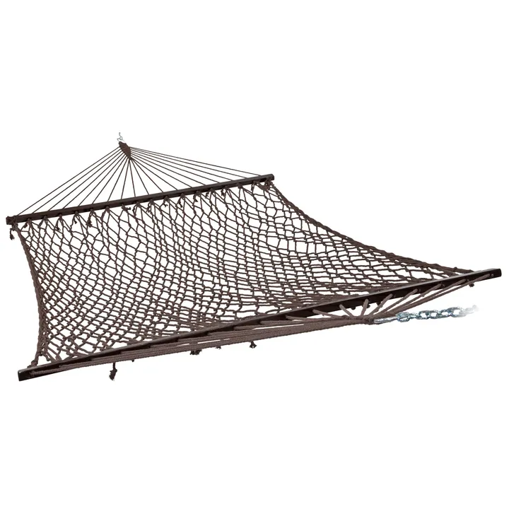 Sunnydaze Double Wide 2-Person Spreader Bar Rope Hammock