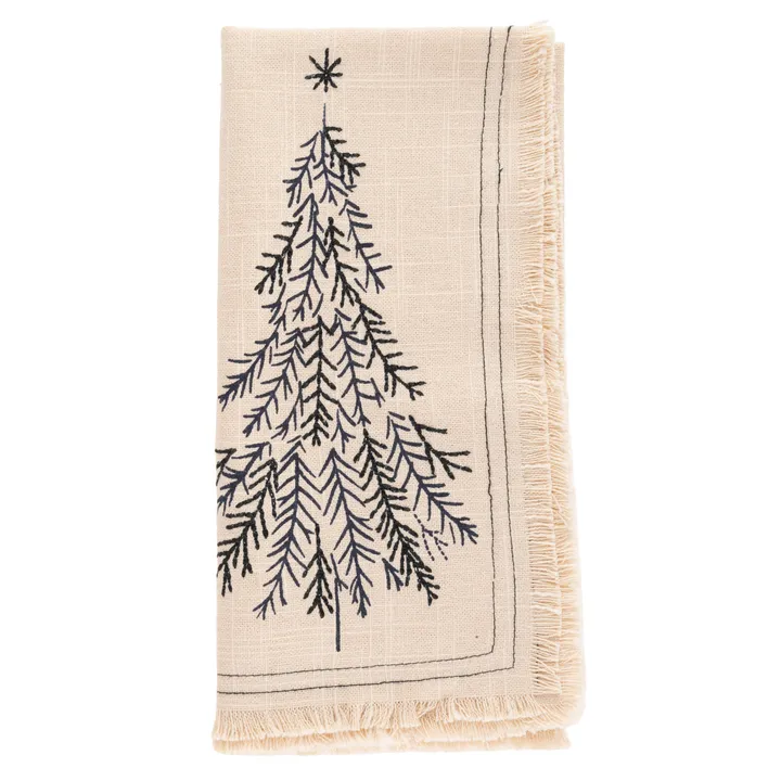 Karma Embroidered Cotton Dinner Napkins