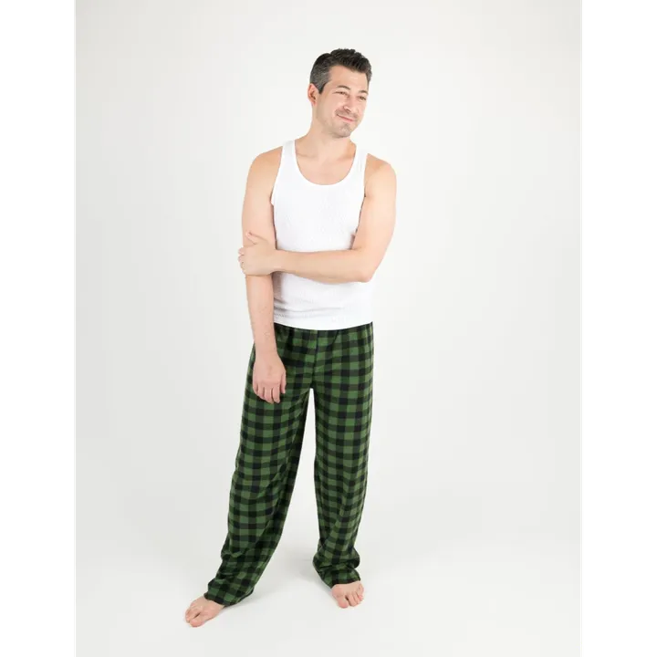 Leveret Clothing Men's Fleece Plaid Pants