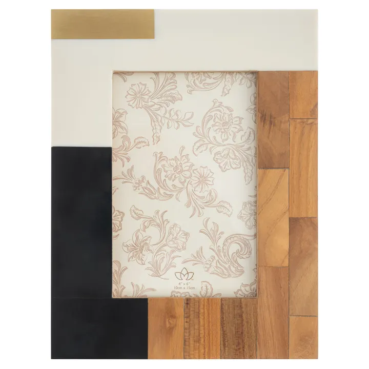 Karma Color Block Rectangle Resin & Wood Frame