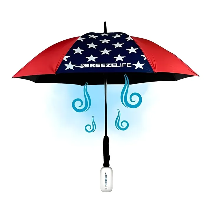 Breeze Life Rechargeable Misting Sun Umbrella With Fan