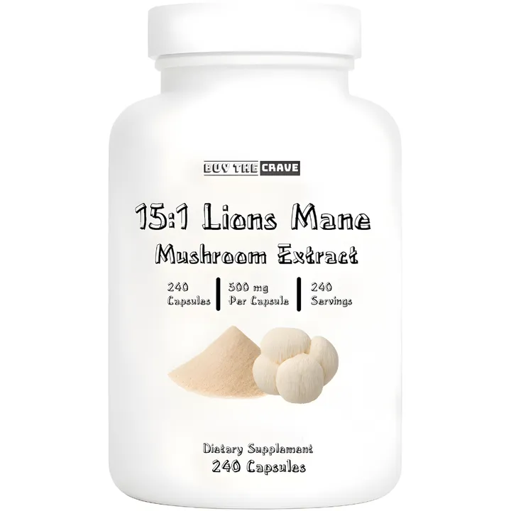Buy The Crave Freeze-Dried Lions Mane Mushroom 15:1 Extract Capsules