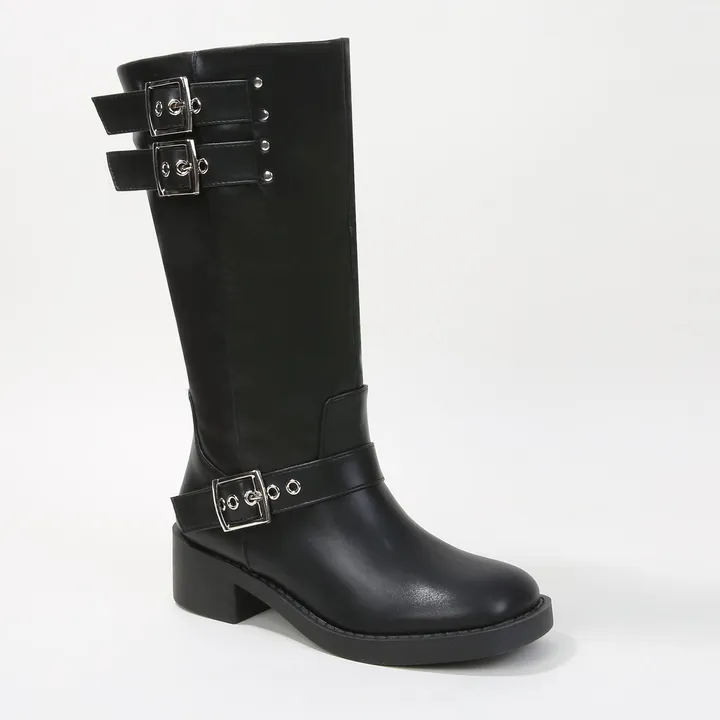 Berness Passion Moto Buckle Mid-Calf Boots
