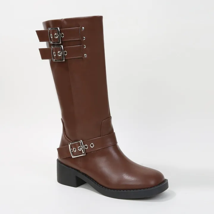 Berness Passion Moto Buckle Mid-Calf Boots