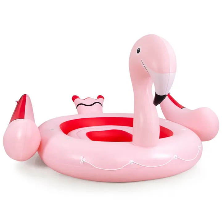 RS Sports & Fitness 6 People Inflatable Flamingo Floating Island