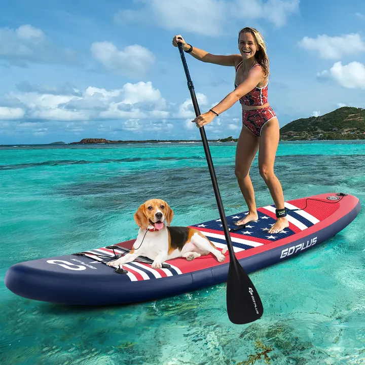 RS Sports & Fitness Inflatable Paddle Board With Removable Fin and Backpack-B