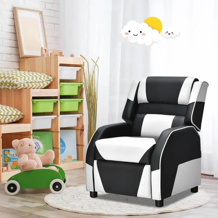 Gbruno Store Kids Youth PU Leather Gaming Sofa Recliner with Headrest and Footrest