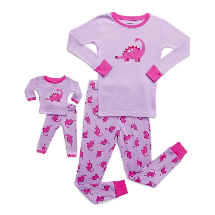 Leveret Clothing Kids Matching Girl & Doll Pajamas