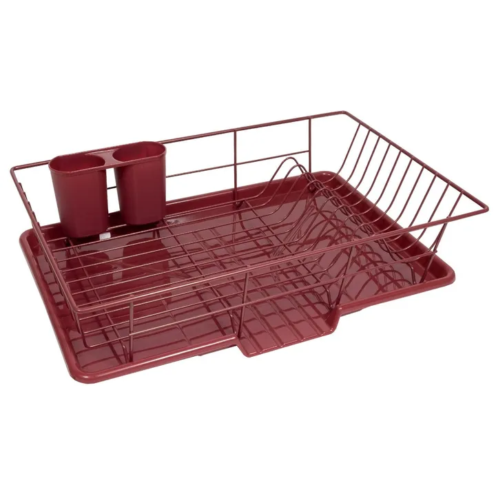 Sweet Home Collections Countertop Dish Drying Drainer Rack With Utensil Holder And Drainboard