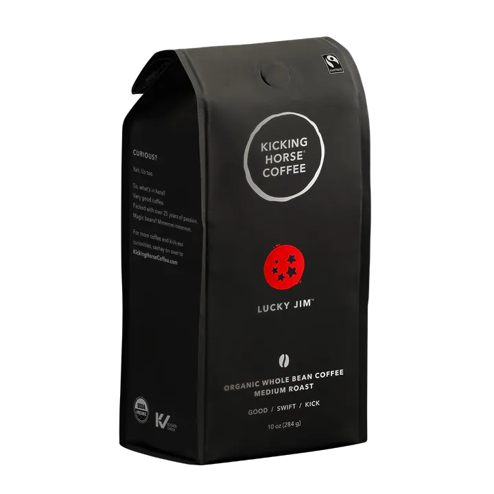 LAVAZZA Kicking Horse Lucky Jim Whole Bean Coffee Certified Organic Fairtrade