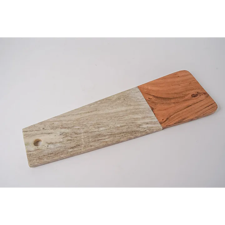 Verve Culture Marble and Acacia Wood Long Charcuterie Board