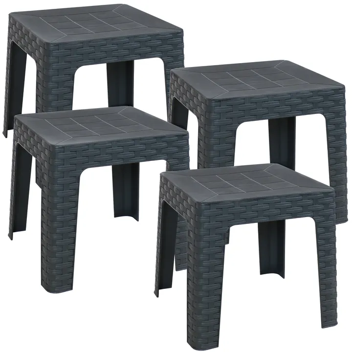 Sunnydaze Plastic Square Patio Side Table - 18"