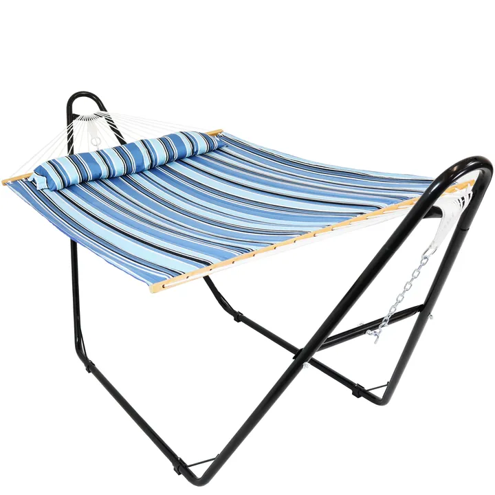 Sunnydaze 2-Person Quilted Fabric Double Hammock with Pillow
