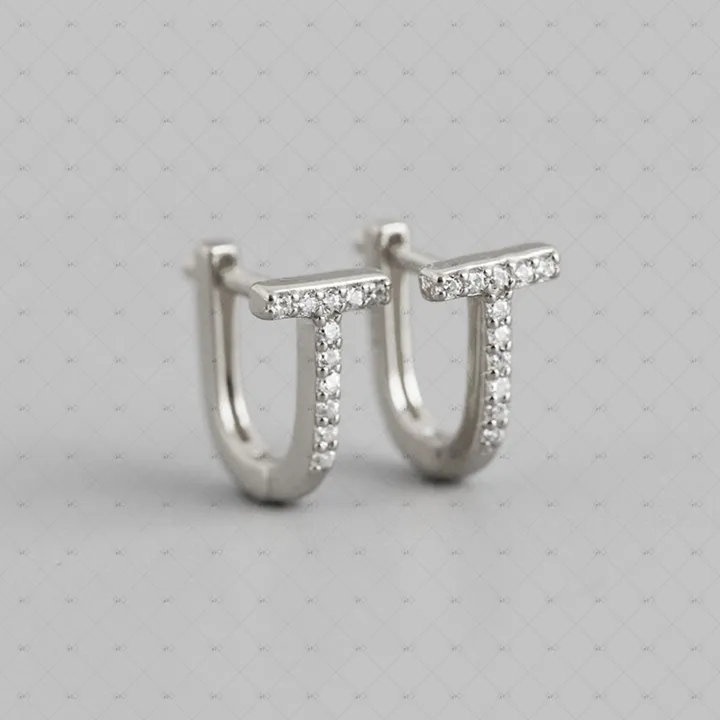 Gioiellin T-Shaped Zircon Earrings