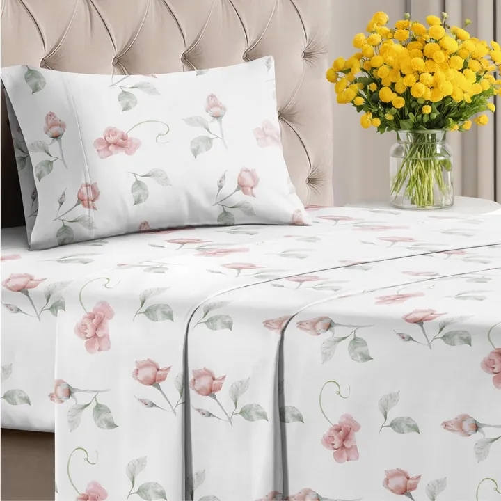 CGK Linens 4 Piece Floral Sheet Set