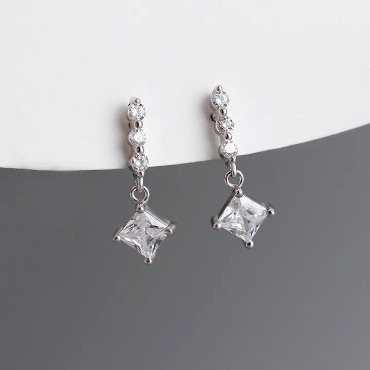 Gioiellin Versatile Square Zirconia Earrings