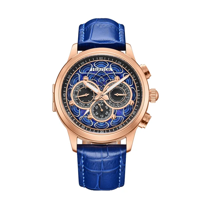 Heritor Automatic Heritor Automatic Apostle Leather Band Watch W/ Day-Date