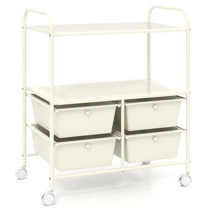 Directdeals 4 Drawers Shelves Rolling Storage Cart Rack