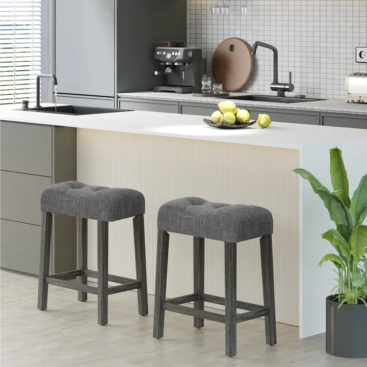 Directdeals 24 Inch Saddle Bar Stools With Padded Seat
