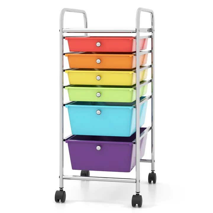 Directdeals 6 Drawers Rolling Storage Cart Organizer