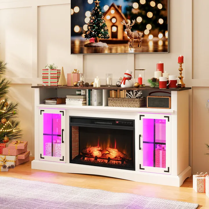Directdeals Fireplace TV Stand With Remote Controls & Thermostat For TVs