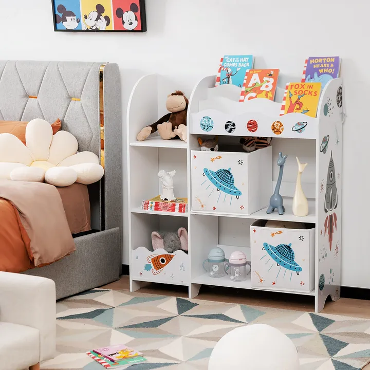 Gbruno Store Kids Toy and Book Organizer Children With Storage Bins