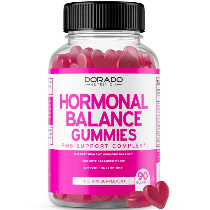 Dorado Nutrition Hormonal Balance For Women & PMS Gummies (90 Count) - Natural Feminine Balance for Women - Cramps, Bloating, Mood Swings, Hot Flashes - Formulated with Cranberry, Dong Quai & Chasteberry