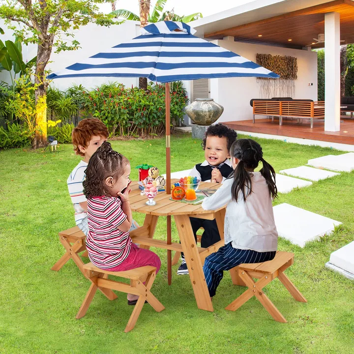 Gbruno Store Kids Wooden Table Set for Children Aged 3+ Years