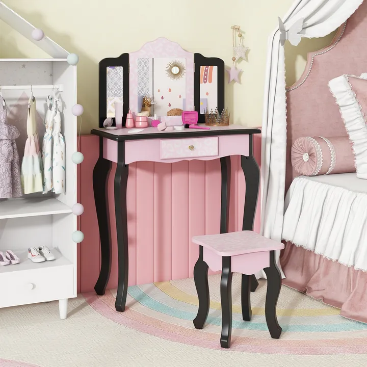 Gbruno Store 2 in 1 Princess Dressing Table Writing Desk