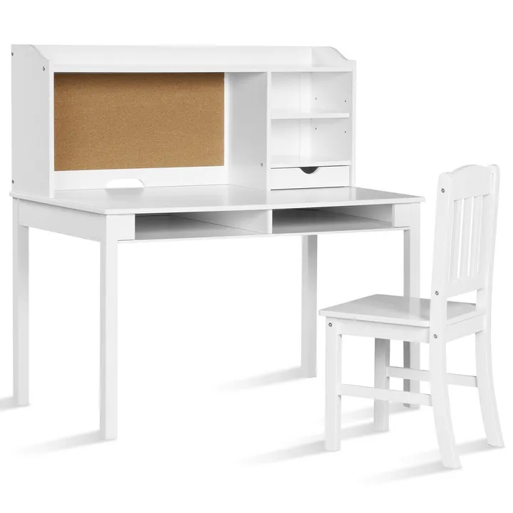 Gbruno Store Kids Desk & Chair Set Study Writing Desk With Hutch And Bookshelves