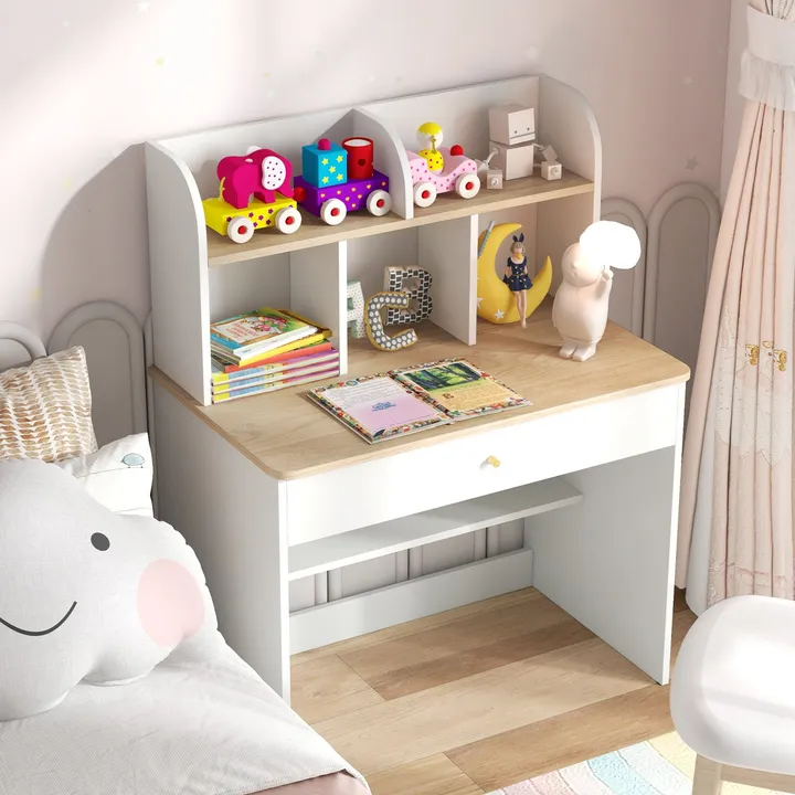 Gbruno Store Kids Study Desk Writing Table With Hutch And Drawer