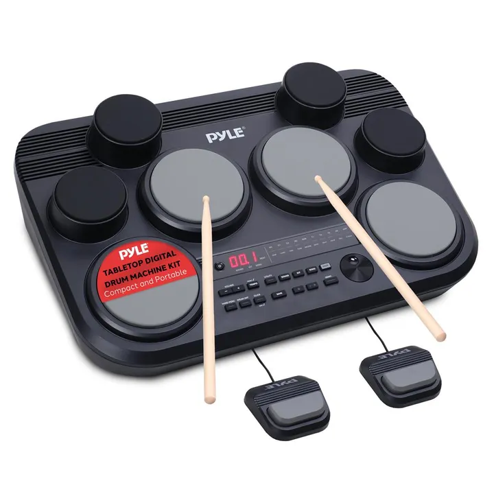 Pyle Tabletop Digital Drum Machine Kit