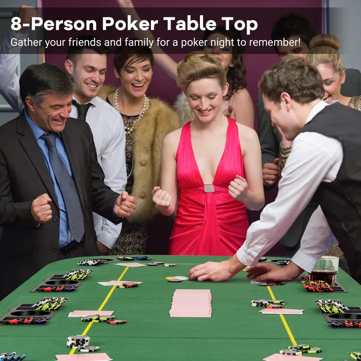 Gbruno Store 8-Player Foldable Poker Table Top With Carry Bag and Cup Holders