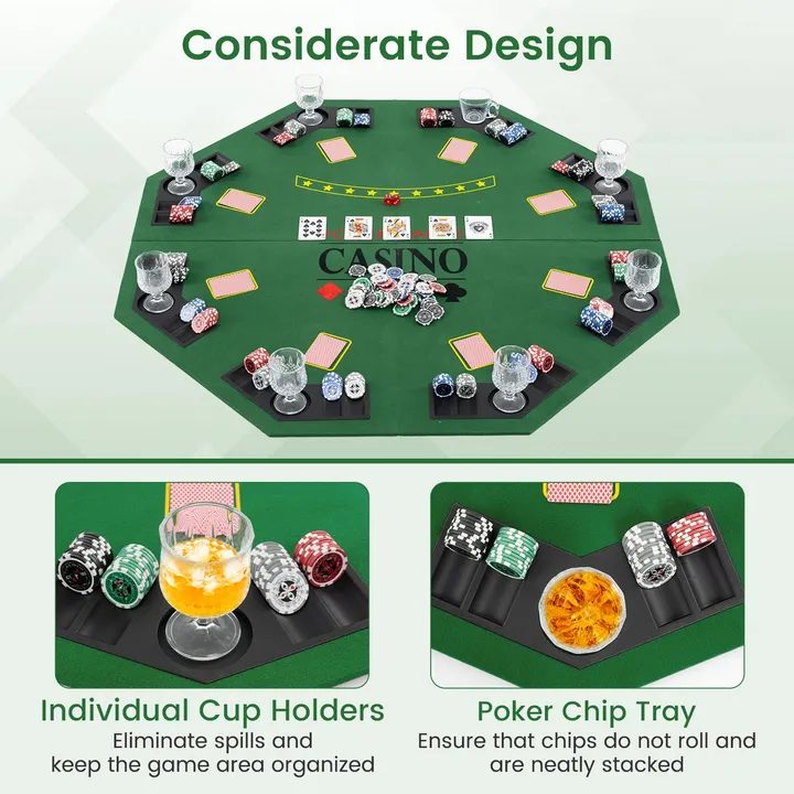 Gbruno Store 8-Player Foldable Poker Table Top With Carrying Bag