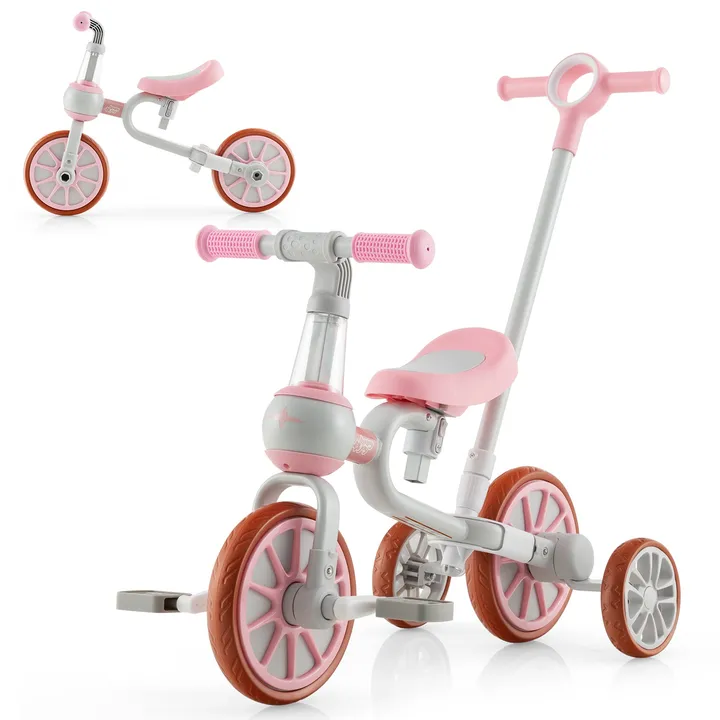 Gbruno Store 4-in-1 Kids Bike With Adjustable Parent Push Handle & Seat Height