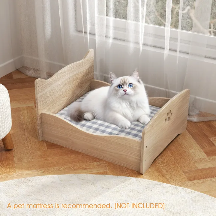 Gbruno Store Elevated Pet Bed Frame With Rails and Cute Headboards