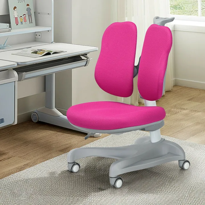 Gbruno Store Adjustable Height Student Chair W/ Sit-Brake Casters & Lumbar Support