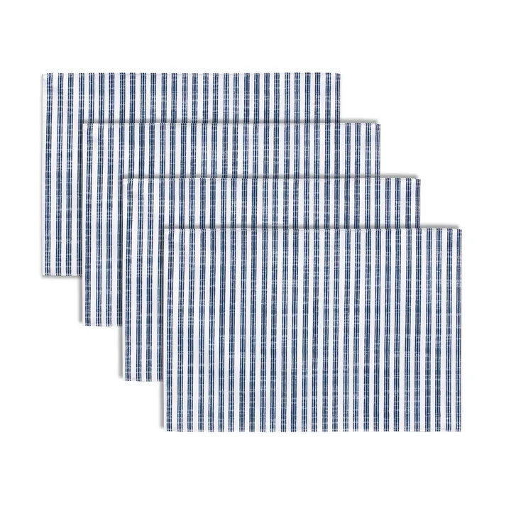 Melrose International Elegant Blue And White Striped Placemats Set Of 4