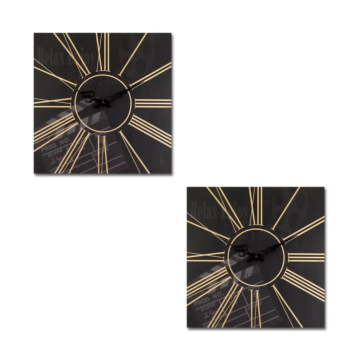 Melrose International Modern Movie Theatre Wall Clock Set - Stylish Home Decor