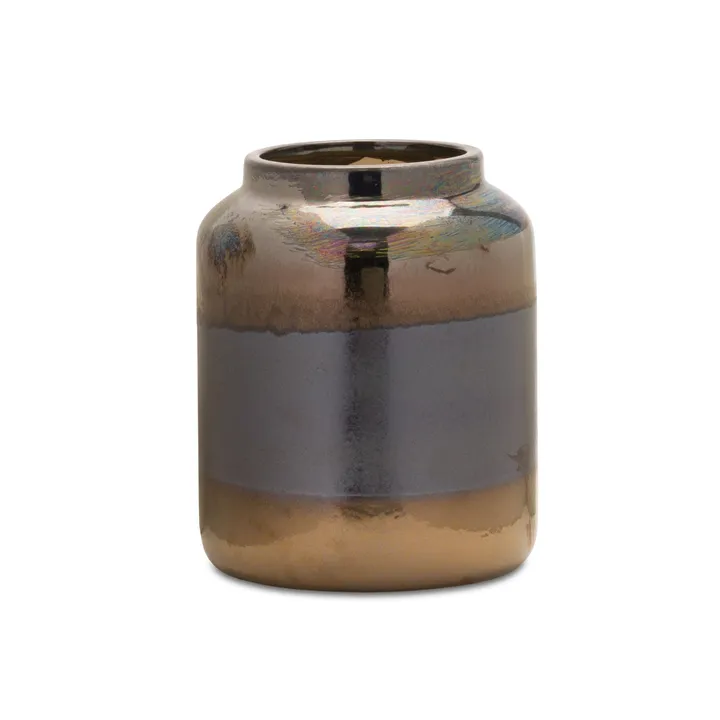 Melrose International Modern Two-Tone Iridescent Vase For Bold Home Decor
