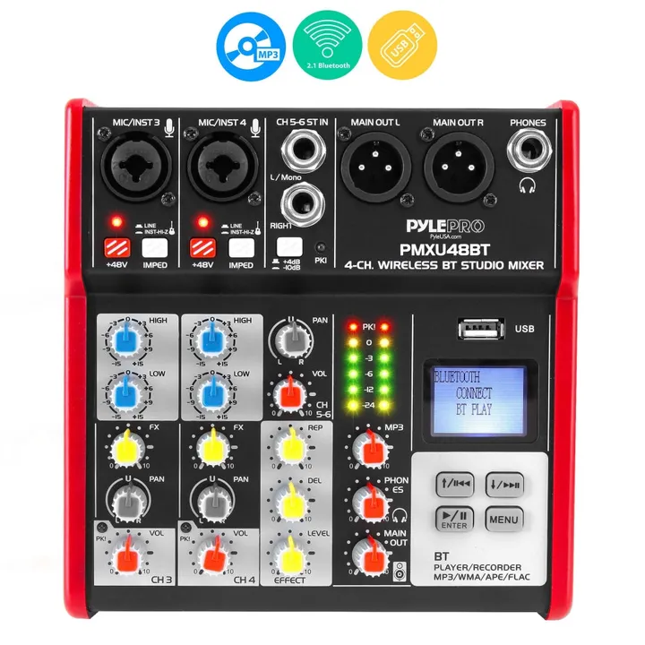 Pyle Pro Audio Bluetooth Studio Dj Mixer