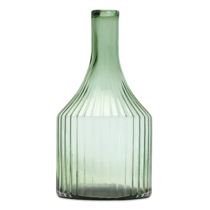 Melrose International Sage Ribbed Glass Bottle Neck Vase - Elegant Home Decor