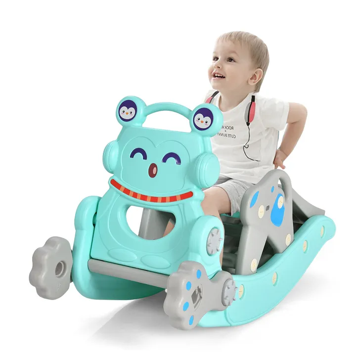 Gbruno Store 4-In-1 Rocking Horse and Slide Set For Kids