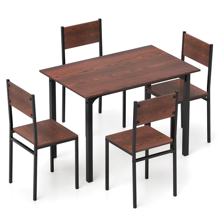 Directdeals Dining Table Set Industrial Style Kitchen Table and Chairs for 4